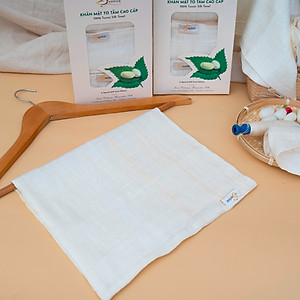 Khăn Mặt Tơ Tằm Cao Cấp SenSilk - 30*40cm - Quà Tặng Sức Khỏe - 100% Lụa Tơ Tằm Đũi