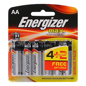 Pin Max 4 + 2 Viên Energizer E91 BP4+2 AA