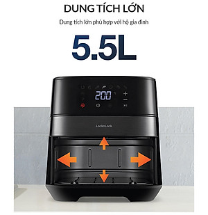 Nồi chiên không dầu LocknLock EJF284BLK (5.5 Lít) - Hàng chính hãng
