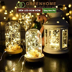 Dây Đèn Led Trang Trí Greenhome, Fairy Lights, Đom Đóm 1 Mét, 3 Chế Độ Sáng, Tặng Kèm Pin, Chịu Nước, Decor, Chụp Hình
