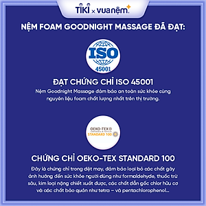 Nệm foam Goodnight Massage bán chạy tại Việt Nam 9cm tại Vua Nệm - Cấu trúc lượn sóng duy trì tư thế tự nhiên của cột sống