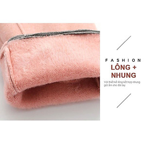 Găng tay nữ cảm ứng lót nỉ siêu ấm mùa đông- gang tay nu cam ung lot ni am mua dong