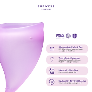 Cốc nguyệt san tiêu chuẩn S Cup cỡ S (30ml) Cup Yess chính hãng, an toàn, phù hợp mọi cơ địa