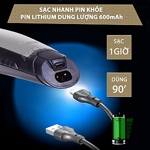 Tông đơ chấn viền cắt tóc, cạo trọc, cạo râu fade tóc, khắc tóc đi viền nét Kemei KM-5021 chuyên dụng cho salon, tiệm tóc, cá nhân đi kèm với máy có bộ cữ lược căn độ dài chuyên dụng Tặng kèm bộ 2 kẹp cá sấu chia tóc ( màu ngẫu nhiên )