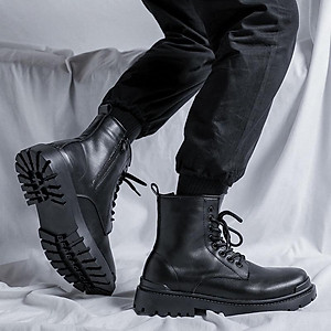 [Da Xịn Không Nhăn] Giày Martin Boot Nam Cổ Cao Collection của Anh (đế cao 7cm.)