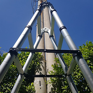 Thang nhôm rút đôi có bánh xe di chuyển tiện lợi, thanh giằn gia cố, khóa thang 2 lớp - NIKITA 2024