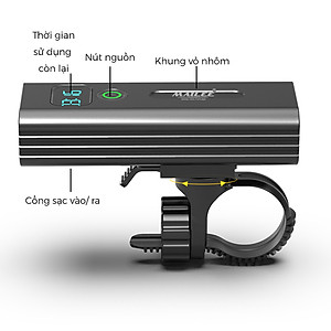 Đèn Pha Xe Đạp Chiếu Sáng Cao Cấp Chống Nước BC30/FX4 Gắn Ghi-Đông Siêu Sáng Sạc Điện Type-C Có Đồng Hồ Hiển Thị Thời Gian Lượng Pin Có Hỗ trợ Sạc Khẩn Cấp - Mai Lee