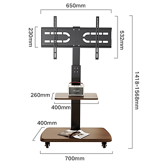 Giá treo tivi di động khung thép không gỉ phù hợp nhiều loại tivi có kệ để đồ thương hiệu IGA - GM173