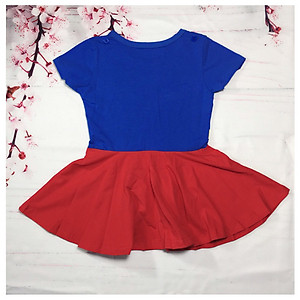 Đầm siêu nhân supergirl bé gái kèm áo choàng từ 9-27kg- thun cotton thấm hút mồ hôi, hình không bong tróc - Kiến Lửa