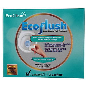 Vi Sinh Xử Lý Bồn Cầu, Bể Phốt  Đầy, Tràn - EcoFlush Hộp Nhỏ - Túi Gói Sinh Học Tự Huỷ
