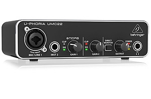 Soundcard thu âm Behringer U-Phoria UMC22 -USB Audio Interface-Hàng Chính Hãng