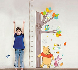 Decal tranh dán tường thước đo chiều cao Gấu Pooh vui vẻ AmyShop DTD009 (70 x 135 cm)