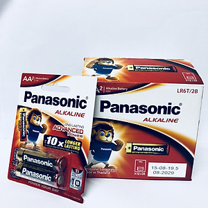 Bộ 6 vỉ (12 viên pin) pin Kiềm Alkaline Panasonic AA LR6T/2B-Hàng chính hãng