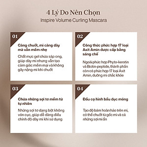 Mascara Chuốt Dày Mi Định Hình Mi Tốt Mude Inspire Volume Curling Mascara (8ml)
