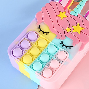 Túi ví Pop It Dễ Thương, Túi Trang Điểm hình unicorn siêu xinh