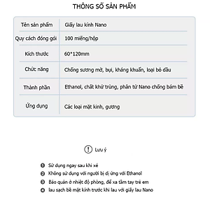 Khăn Lau Kính Nano Hộp 100 Miếng Giấy Lau Kính Chống Bám Hơi Nước, Lau Sạch Vân Tay Bụi Bẩn