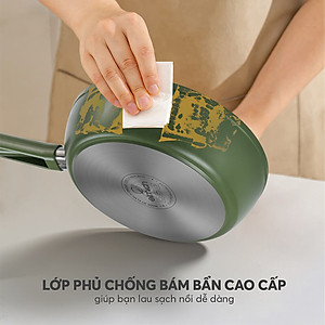 Chảo phủ sứ cao cấp Elmich Olive EL-5965OV nhiều size, Hàng chính hãng, dùng được mọi bếp - JoyMall