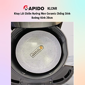 Khay lót chiên nướng Rapido men ceramic chống dính - Khay chiên nướng nồi chiên không dầu chống dính Greblon bền đẹp đường kính 20cm dùng trong nồi chiên không dầu - Hàng chính hãng