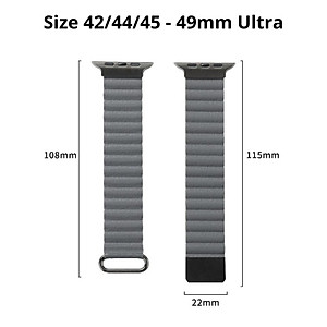 Dây Đeo Dành Cho Apple Watch Ultra / Apple Watch Series 1-8/SE/SE 2022, Kai.N Leather Loop Black Magnetic - Hàng Chính Hãng