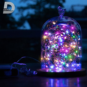 Dây đèn nháy led đom đóm trang trí dùng pin nhiều màu, bóng đèn nháy fairy light cao cấp décor phòng, nhà cửa, tết (Tùy chọn chiều dài dây)