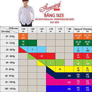 Áo sơ mi nam trắng Amazing, vạt bầu, đồng phục học sinh, công sở, form suông Regular, chất liệu KT silk mềm mượt, size từ 45-105kg