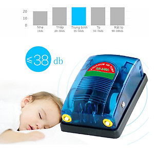 Máy Sủi Khí Oxy 2 Vòi RS 348A tặng kèm 2 bộ dây quả sủi (Máy sục khí oxy dùng cho bể cá cảnh dưới