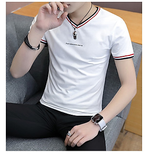 Áo thun nam ngắn tay cổ tim body thời trang SITAKI cao cấp ATN06