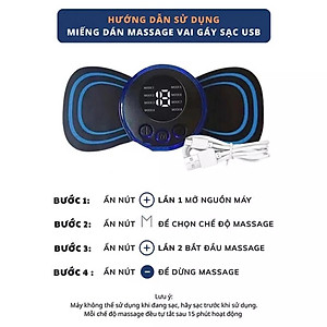 Miếng Massage Xung Điện Cổ Vai Gáy, Bắp Tay, Lưng Bằng Sung Điện đỡ đau Nhức Hiệu Qủa -Máy mat sa thân hình 10 Chế Độ