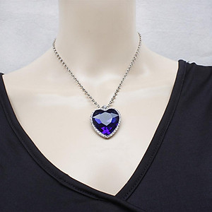 Crystal Pendant Necklace Titanic Heart Of The Ocean Necklace Valentines Gift