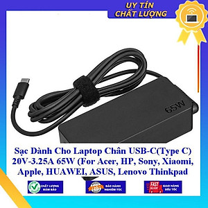 Sạc dùng cho Laptop Chân USB-C(Type C) 20V-3.25A 65W ( For Acer, HP Sony Xiaomi Apple HUAWEI ASUS Lenovo Thinkpad ) - Hàng Nhập Khẩu New Seal