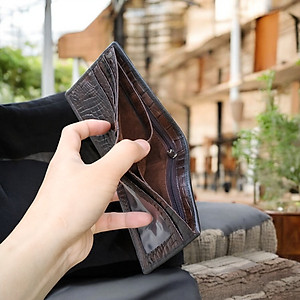 Bóp Da Cá Sấu. [DA BỤNG RẤT MỀM VÀ BỀN] 2 Mặt Đều Được Làm Từ Da Cá Sấu Cao Cấp