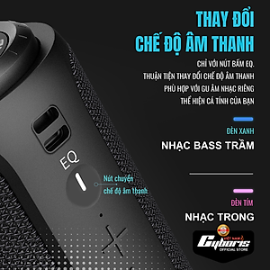 Loa Nghe Nhạc Bluetooth Cyboris S12, Loa siêu Bass, Công suất 30W, Chống nước IPX7, Pin 4000mAh. Hàng Chính Hãng.