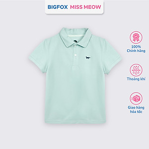 Áo polo bé trai Bigfox Miss Meow mùa hè chất cá sấu, áo có cổ đồng phục đi học size đại 7-15 tuổi 50kg