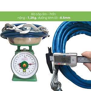 Dây cáp kéo xe ô tô, dây kéo cứu hộ xe ô tô thép chuyên dụng chắc chắn trọng tải 5 tấn, 7 tấn, phụ kiện xe hơi Tâm Luân