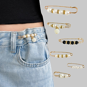 Set 2 kim băng ngọc trai, gim cài quần áo, thu nhỏ eo, khuy cài áo siêu hot, cá tính, dễ sử dụng