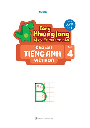 Sách Cùng Khủng Long Tập Viết Chữ Cơ Bản - Chữ Cái Tiếng Anh Viết Hoa - Quyển 4 - Sticker Bé Trai