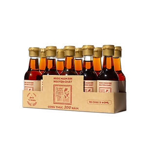 Đặc Sản Bình Thuận  - Nước Mắm Tĩn Lốc Mini Du Lịch 40N Đạm Tự Nhiên Gồm 10 Chai Thủy Tinh 60Ml Nước Mắm Rin Nguyên Chất Truyền Thống Sạch Là Cốt Nhĩ Từ Cá Cơm Than Sánh Đặc Thịt Cá Không Chất Bảo Quản - Ocop 4 Sao