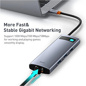 (Hàng chính hãng) Hub chuyển đổi đa năng Baseus Type-C - HDMI, USB, RJ45, SD, TF,... dành cho Macbook, Notebook, Laptop,... 
