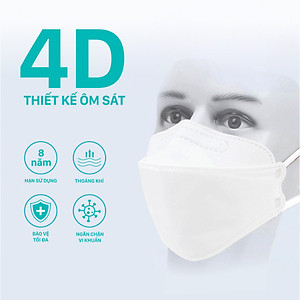 Khẩu Trang Niva 4D Mask KF94 Người Lớn 25 Chiếc Ngăn Bụi Mịn, Kháng Khuẩn, Không Kích Ứng Da, Hàng Chính Hãng