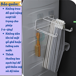 Giá treo móc áo dán tường tiện lợi- Kệ treo móc quần áo dán tường đa năng- Giá treo đồ gọn gàng không cần khoan- Kệ gắn tường treo móc áo và kẹp đồ- Giá đựng móc treo dán tường tiết kiệm không gian
