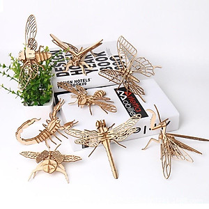 Đồ Chơi Lắp Ráp Mô Hình Côn Trùng 3D Bằng Gỗ Diy Dành Cho Trẻ Em Đồ Chơi Thông Minh