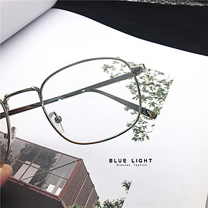 Kính Giả Cận, Gọng Kính Cận Nam Nữ Mắt Vuông Gọng Kim Loại Cứng Cáp - BLUE LIGHT SHOP