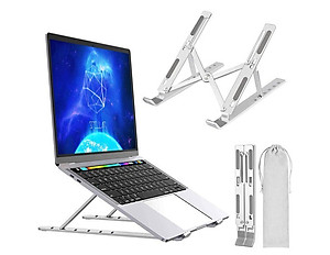 Giá Đỡ Laptop Hợp Kim Nhôm Cao Cấp Có Thể Gấp Gọn, Giúp Tản Nhiệt Laptop, dành cho Macbook, Máy Tính Xách Tay. 07 Vị Trí Điều Chỉnh Góc Độ. Hàng Chính Hãng