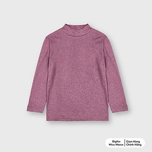 Áo giữ nhiệt bé trai bé gái Bigfox Miss Meow size đại, áo thu đông dài tay cổ cao cho bé size trẻ em 3,4,5,6…10,11 tuổi