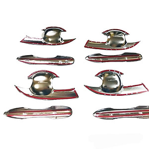 Ốp tay nắm, hõm cửa cho xe Toyota Corolla Cross 2020 mẫu crom cao cấp