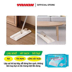 Khăn Giấy Hít Bụi 3D LET-GREEN | Hít Sạch Bụi Mịn, Tóc, Lông Thú Cưng | 20 Miếng/Bao