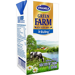 Thùng 48 hộp Tươi Tiệt Trùng Vinamilk Green Farm rất ít đường 110ml