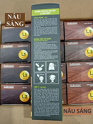 Nâu Cà Phê(Nâu Sáng L5) - Kem Nhuộm Dưỡng Tóc Phủ Bạc Lavox Youth&Color L5 - Màu Nâu Cà Phê (Mẫu Cũ Nâu Sáng)