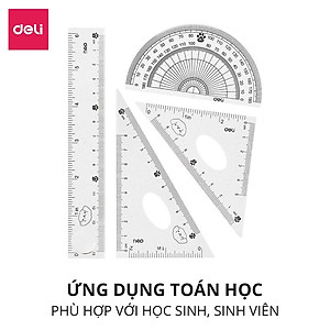 Bộ Thước Kẻ Eke Đa Năng 4 Món Đóng Túi Bộ Dụng Cụ Học Tập Cho Bé - EH657
