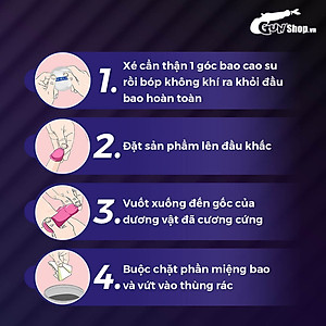 [Hộp 10 cái] Bao cao su Shell Giant Entering - Gân nổi, bi tăng 3cm